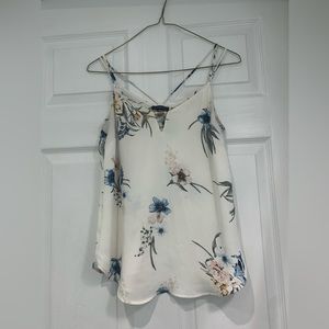 White floral flowy shirt